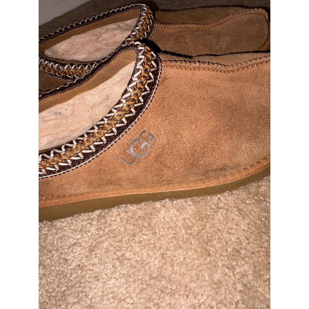 UGG Tasman Slipper Chestnut Suede Sheepskin Braid 5955 Women's  Size 7